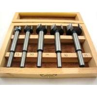 toolzone 5pc forstner bit set in wood box