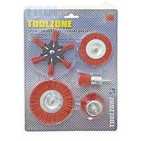 Toolzone 5pc Nylon Abrasive Filament Brush Set Ab160