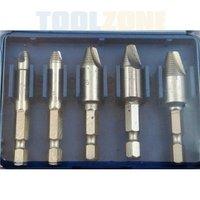 Toolzone 5 Piece Damaged Screw And Drill Bit Remover Set In Storage Case