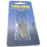 Toolzone 1mm 10pc High Speed Steel Drills