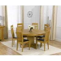 Torres 150cm Solid Oak Round Pedestal Dining Table with Marino Chairs