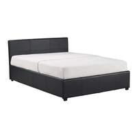Toronto Leather Ottoman Bed and Eco Memory Foam Mattress Double Black