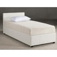 Toronto Leather Ottoman Bed and Eco Memory Foam Mattress Single White