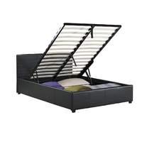toronto leather ottoman bed small double black
