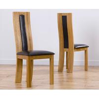 Toronto Solid Oak Brown Dining Chairs (Pair)