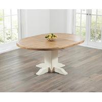 torino oak cream extending pedestal dining table