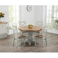Torino Oak & Grey Extending Pedestal Dining Table with Cavendish Chairs