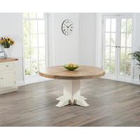 torino 150cm oak cream pedestal dining table