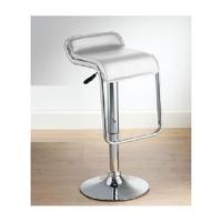 torino white bar stools in faux leather with chrome base