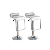 Torino Bar Stools In White Faux Leather in A Pair