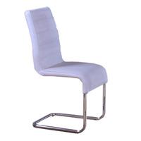 toulouse white faux leather dining chair