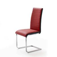 Top Red and Black Pu Leather Dining Chair