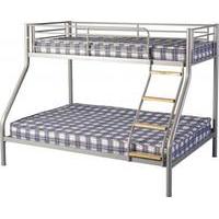 toby triple sleeper metal bunk bed in silver