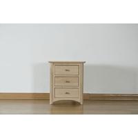 toulouse oak bedside cabinet 3 drawer