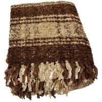 Toffee and Caramel Plaid Sparkle Weave Large Throw (Set of 6)