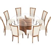 Tom Schneider Serpent Round Extra Large Dining Set with 8 Embrace Chairs