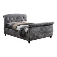 Toulouse Double Crushed Velvet Ottoman Bed Frame, Steel, Choose Set