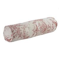 toile de jouy bolster antique pink cotton