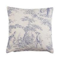 toile de jouy cushion china blue cotton