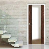 Toronto Walnut Door with Frosted Safety Glass