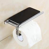 Toilet Paper Holder Phone Holder SUS 304 Stainless Steel, Contemporary Chrome Wall Mounted
