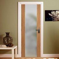 Toronto Oak Door with Frosted Safety Glass