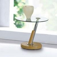 Tokyo Clear Glass Top Lamp Table In Beech