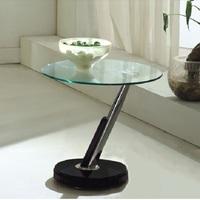 Tokyo Clear Glass Top Lamp Table In Black