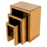 Tosca Mirrored Nest Of Tables In Bronze