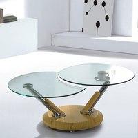 Tokyo Clear Glass Top Coffee Table In Beech