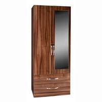 torino 2door 2drawer robe in high gloss walnut with mirror