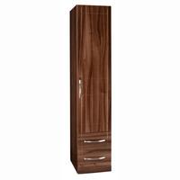 torino high gloss 1 door 2 drawer robe in walnut