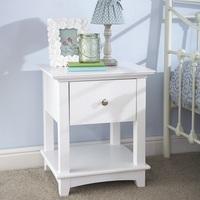 Tornado Wooden Bedside Cabinet In White With 1 Drawer