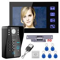 touch key 7 lcd rfid password video door phone intercom system kit ele ...
