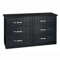 Torino 6 Drawers Chest in High Gloss Black