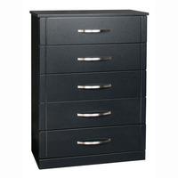 Torino 5 Drawer Chest in High Gloss Black