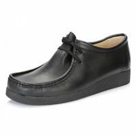 Tower Black Nappa Leather Wallabee Shoes-UK 6.5