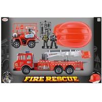 toyrific childrens fire rescue friction engine play set