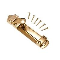 tower bolt slide door lock 100mm polished brass with screws pack of 6 