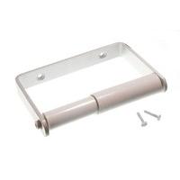 toilet roll holder brushed aluminium saa white sprung roller screws 3  ...