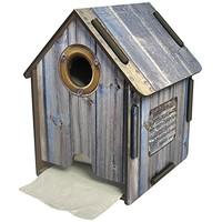 toilet paper holder in wooden shack design