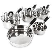 Tower T80833 Essentials Pan Set with Polished Mirror Finish, 5-Piece - Stainless Steel