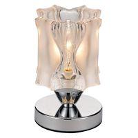 Touch Dimmable Chrome Plated Lamp with Modern Moulded Glass Shade