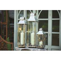 tonto lantern in chic stainless steel with nickel plate large