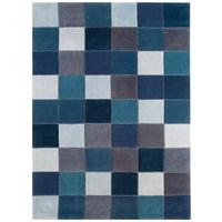 Torrance Blue Squares Acrylic Contemporary Rug