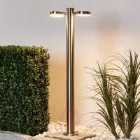 Toriba 2-bulb LED bollard lamp, stainless steel