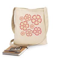 tote bag red flowers