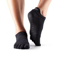 toesox full toe low rise grip socks black l