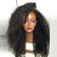 Top Quality High Quality Hair Synthetic Natural Black Color Kinky Curly Lace Front Wig In Stock