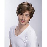 Top Grade Quality Human Hair Cruly Men\'s Wigs 2 Colors to Choose